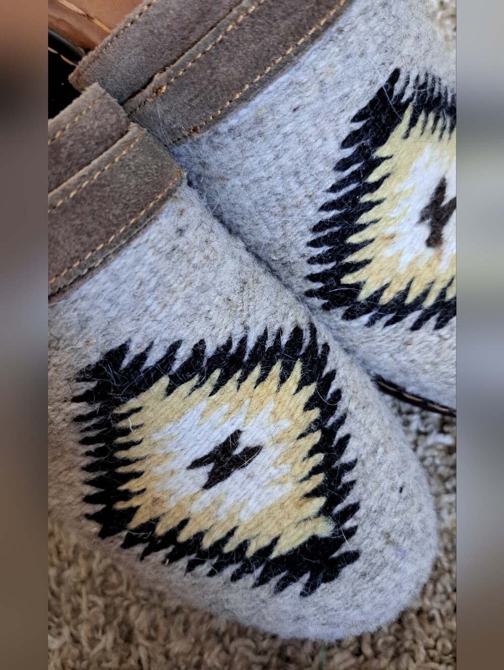 Born Western Boho Taupe Blanket Combo Print Carmen Clogs Leather Size 8 - Picture 7 of 11